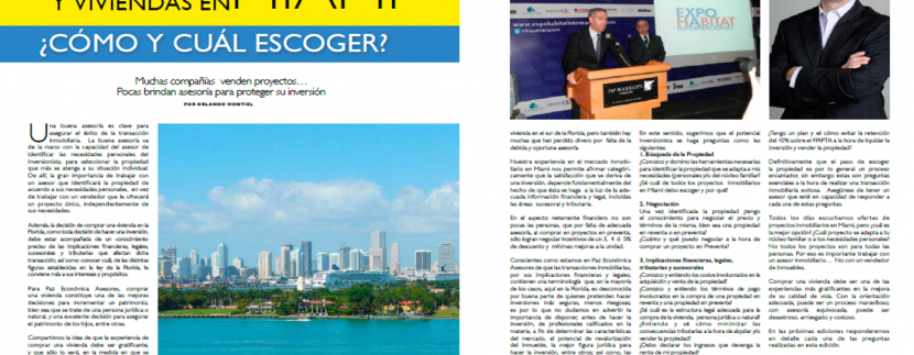 Habitat Plus - Artículo de PAZ ECONOMICA ASESORES sobre cómo escoger el mejor proyecto y vivienda en Miami