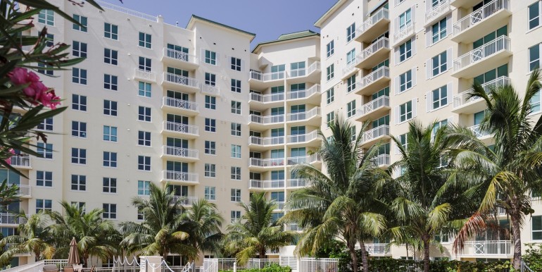 The swimming pool at the Promenade condominiums in Boynton Beach, Florida.